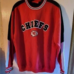 Vintage 90's Kansas City Chiefs Colorblock M Medium Crew Neck Sweatshirt Unisex